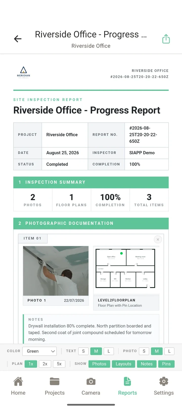 A branded punch list report